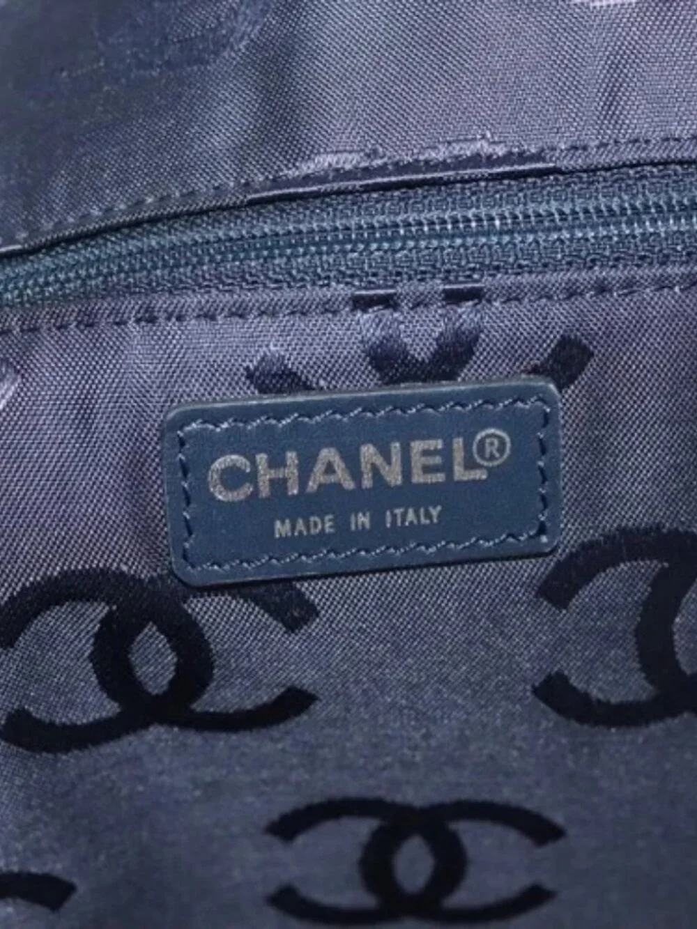 CHANEL Hand Bag Denim Light Blue Silver CC Auth 126457